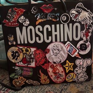 Moschino Black Bag with Colorful Patches